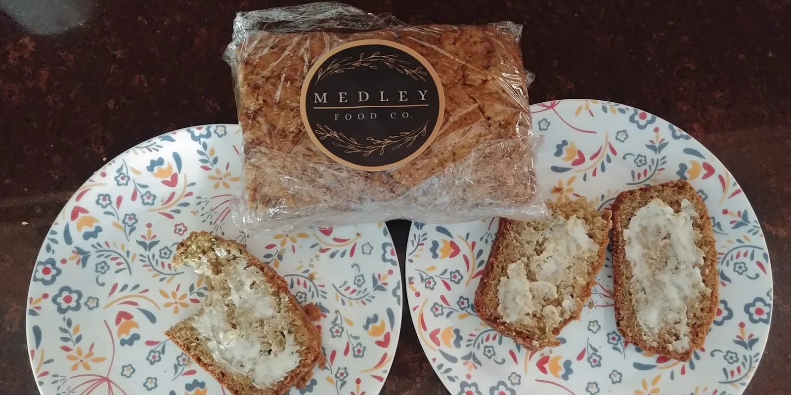 Medley Food Co. packaging label matching the truck branding