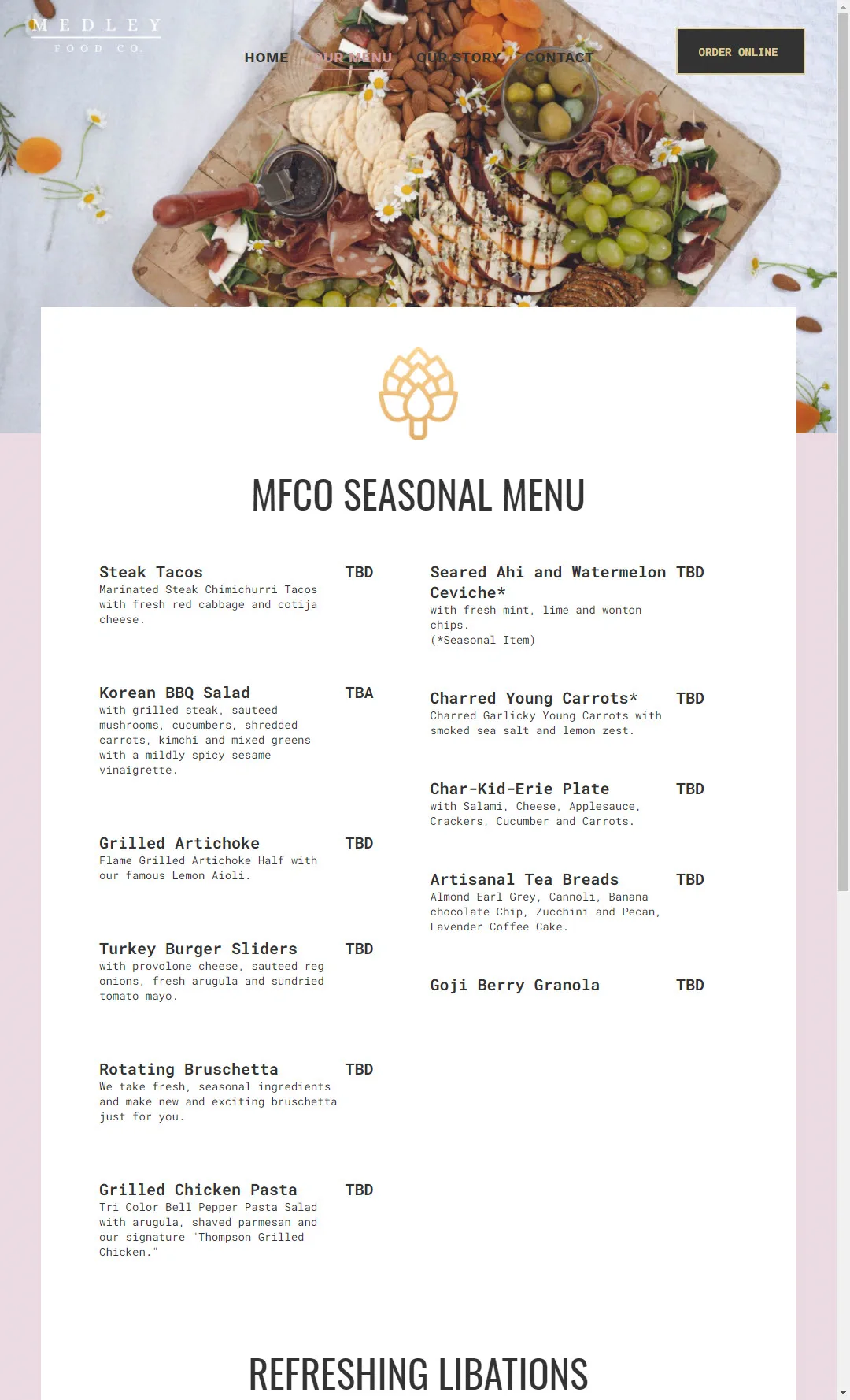 Medley Food Co. website